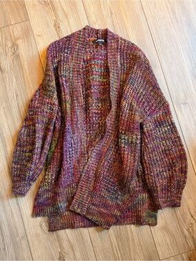 Express Multicolor Open-Front Women's Knit Cardigan Sweater size XS